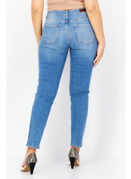 Zero Women Relaxed Fit Washed Stretchable Denim Jeans, Blue  - Image 2