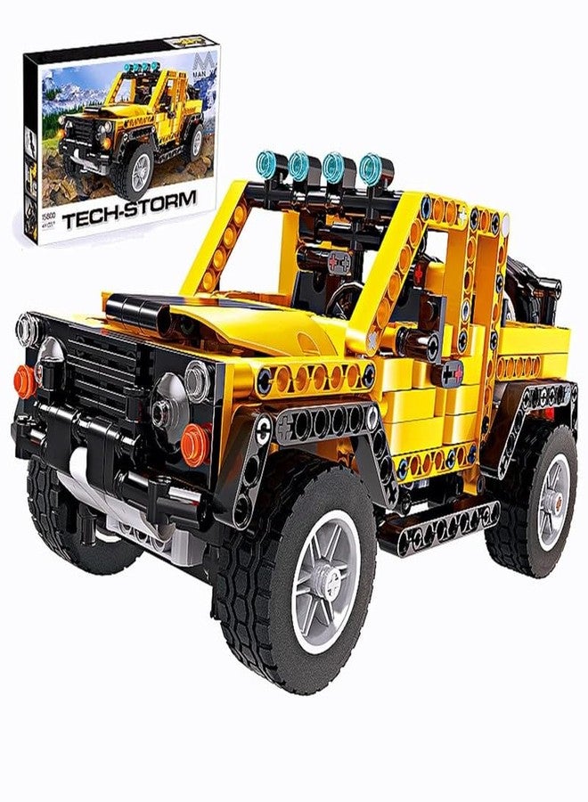 KONIGIN Play Game Off-Road Car Wrangler Toy Building Kit Build A Pickup Car MOC Technique Building Blocks Set and Engineering Toy Model Cars Kits for Kids (491 Pieces) - Image 1