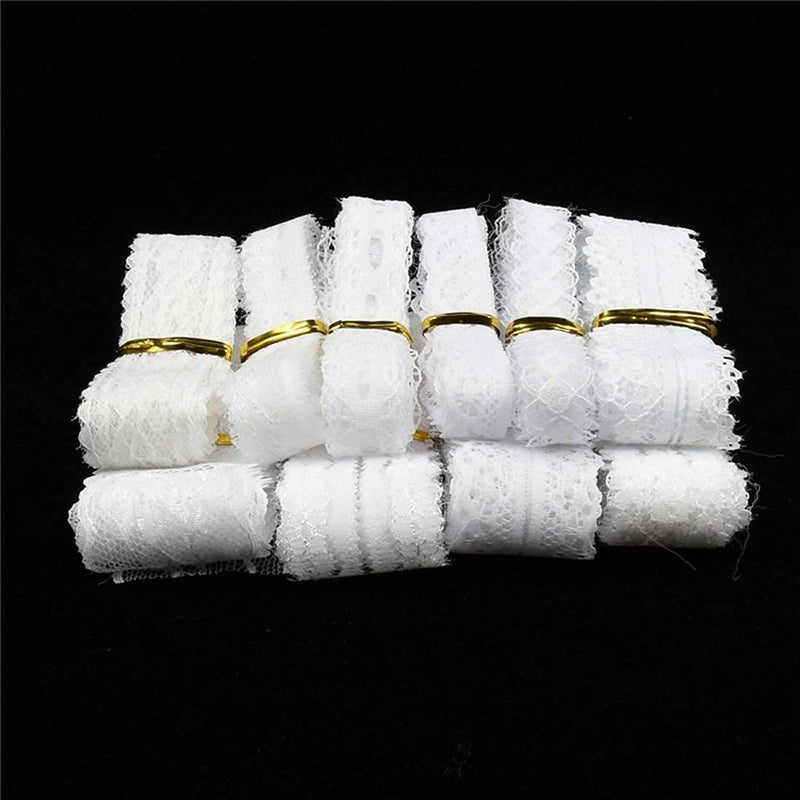 DIY Crafts Diy Crafts 14826 Lace Ribbon Cotton Lace for Sewing Diy Embroidery Trim Decoration Africa Lace Fabric, Pack of 6 Set 10x6, Size Design (Multicolor)  - Image 1