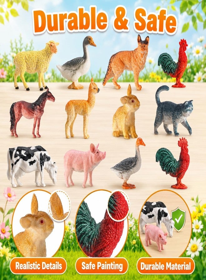 KIZZYEA 24PCS Animal Figures Set for Kids, Realistic Wild & Farm Animals Toy Playset with Elephant, Tiger, Cow, Horse, Educational Learning Safari Zoo Farm Animal Toys for Toddlers Boys Girls - Image 4
