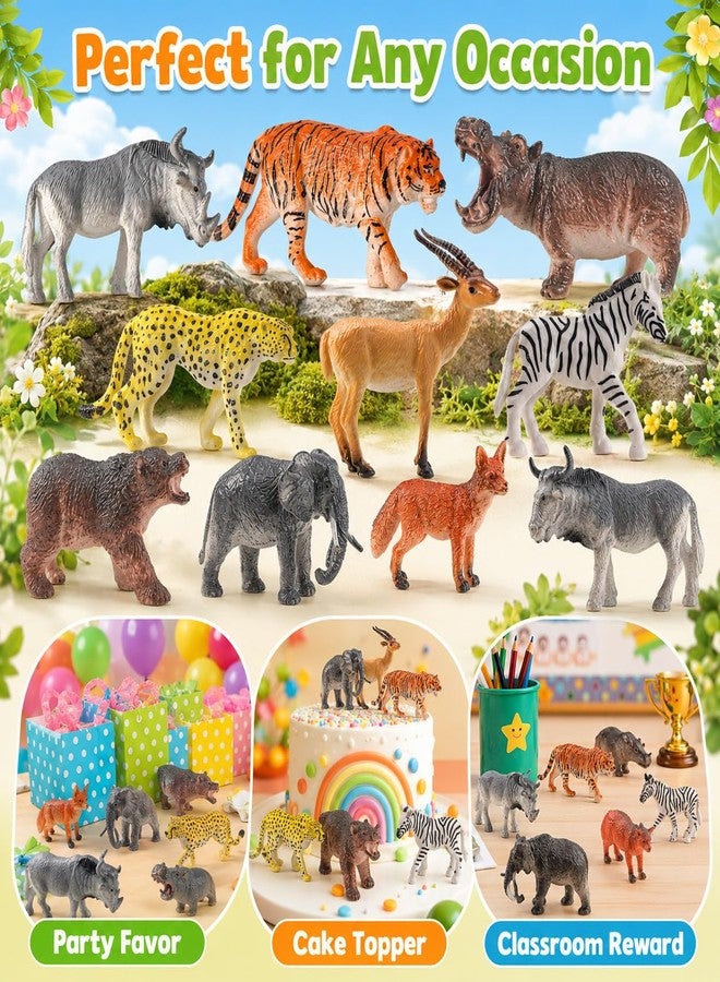 KIZZYEA 24PCS Animal Figures Set for Kids, Realistic Wild & Farm Animals Toy Playset with Elephant, Tiger, Cow, Horse, Educational Learning Safari Zoo Farm Animal Toys for Toddlers Boys Girls - Image 3