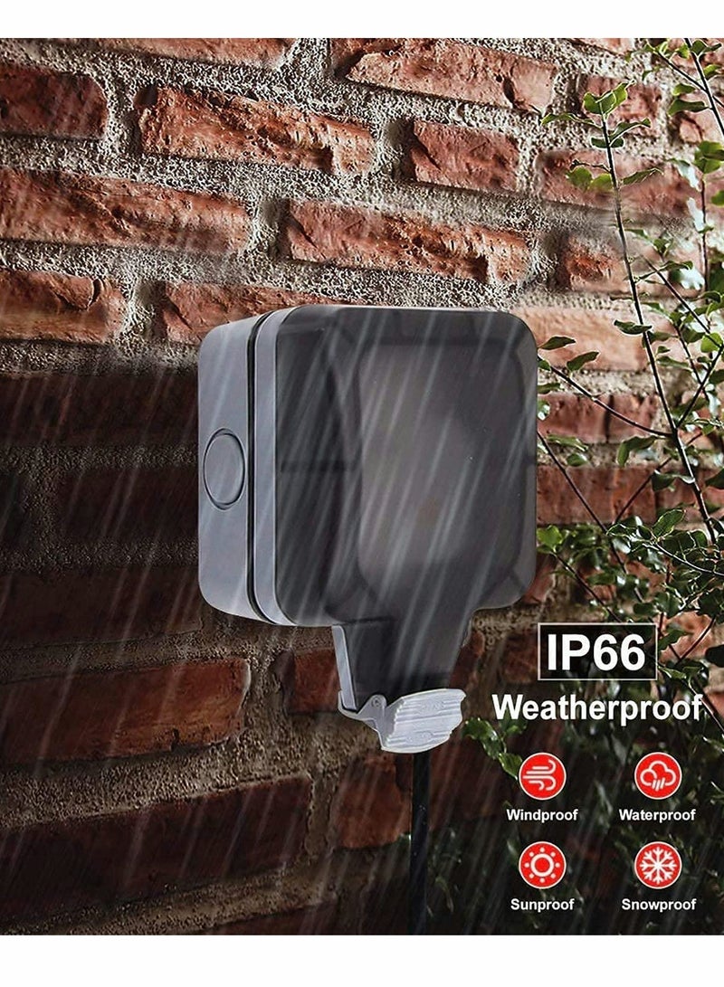 مأخذ خارجي مقاوم للماء مأخذ فردي ، مآخذ كهربائية حائطية ، أغطية مأخذ مفاتيح IP66 ، صندوق مأخذ حائط مقاوم للعوامل الجوية 13A (مأخذ فردي)  - Image 5