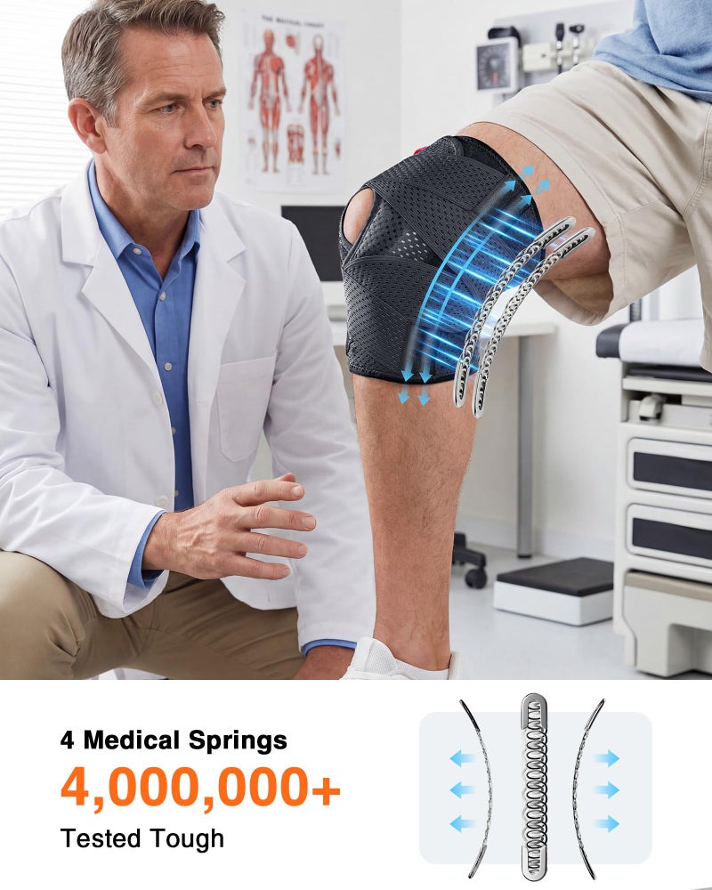 changenow Upgraded Medical-Grade Knee Brace for Women and Men,[Ultra Breathable & V-Straps] Knee Support with Side Stabilizers,for Meniscus Tear,Knee Pain,Arthritis,MCL,ACL Injuries-Knee Wrap(Large) - Image 2
