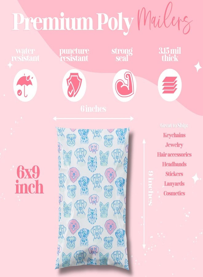 Pretty Package Store 6x9 Designer Poly Mailer 100 Pack Heavy Duty Waterproof Self Seal Shipping Bags for Small Business Large Mailing Envelopes Bulk Tear Resistant Packaging Pretty Pups Puppy Dogs - Image 3