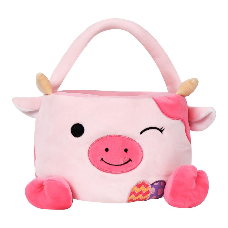 Wepop Easter Baskets for Kids, Cute Cow Easter Egg Buckets Huting Festivals Gift for Girls Boys - Image 1