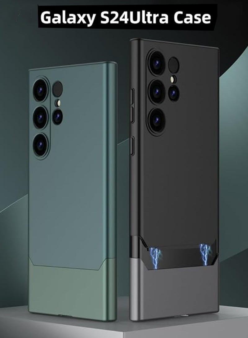 Captaintech S24Ultra Case Ultra Slim 2 in 1 Splicing Top and Bottom S24Ultra Case S24Ultra Case with Herringbone Splicing Contrast Color Design for S24Ultra - Image 3