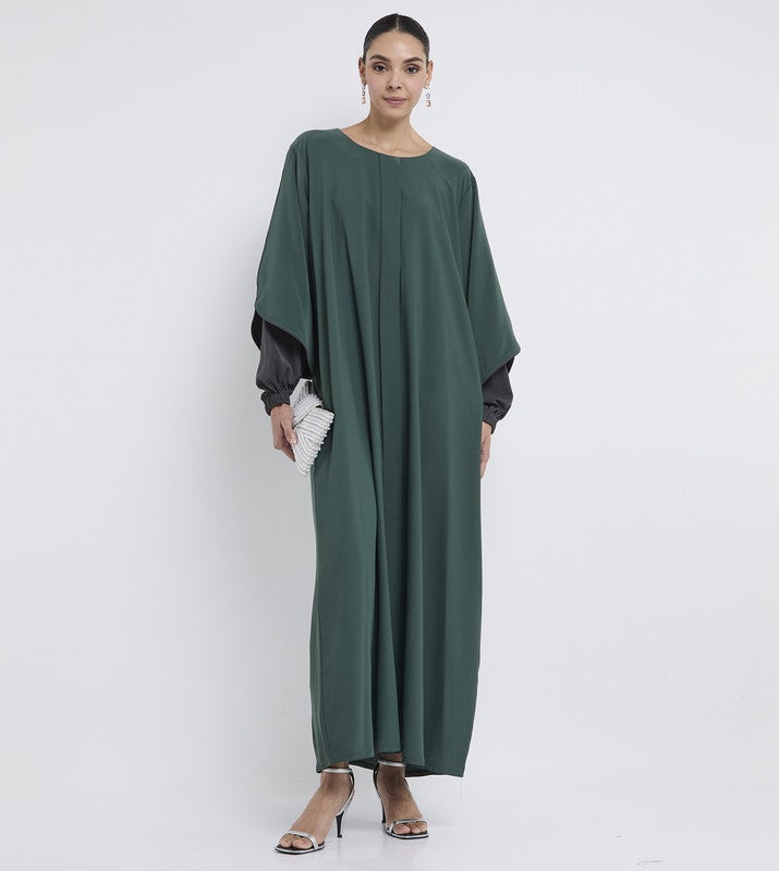 ROZA Stylish Abaya with piping & pleated - Image 5