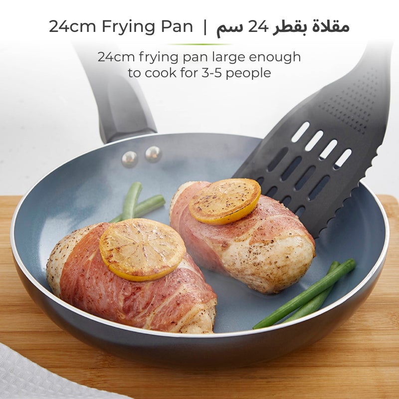Tower Cerasure 24cm Aluminium Non-Stick Ceramic Frying Pan | Bonded Base | PFAS PFOA PTFE Free Skillet | All Kitchen Stovetop Compatible Fry Pan | Cool-Touch Handle | Dishwasher Safe | Graphite Grey - Image 3