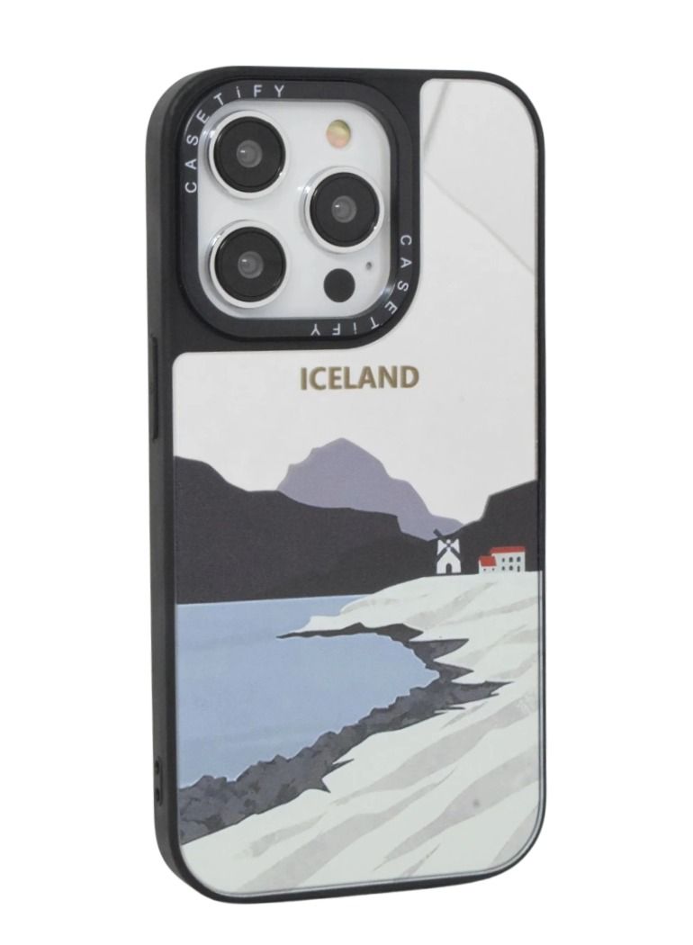 Casetify iPhone 14 Pro Cover Luxury Plating Embossed Hard Phone Case Tempered Glass Back Cover - Image 1