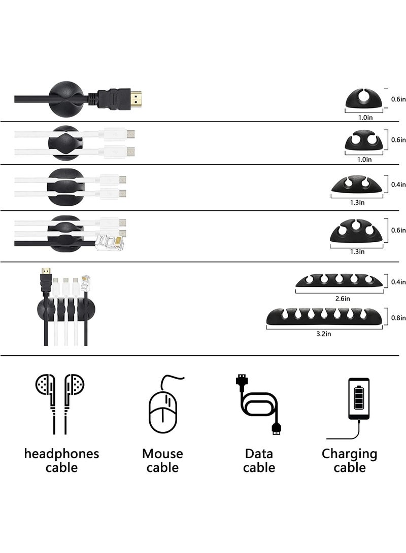 Relex Cable Management Kit, Cable Organiser for Home Office TV PC: 4 Cable Tubes, 35 Cable Holders, 10 Cable Clips, 40 Nylon Cable Ties, 5 Rolls of Velcro Ties, 200 Quick Cable Ties, 10 Bases - Image 4