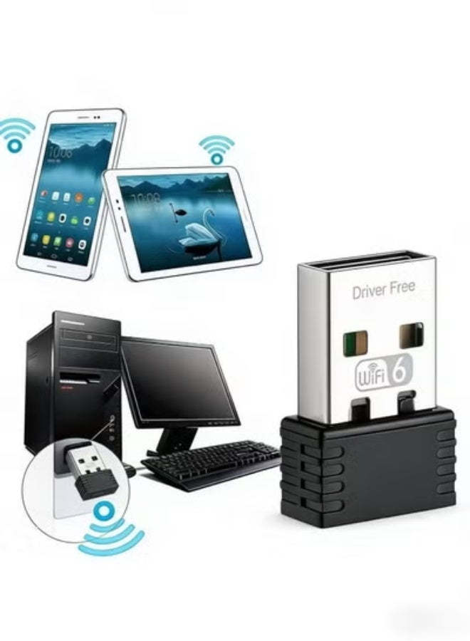 إتش بي إم واي محول USB للواي فاي والبلوتوث، جهاز استقبال خارجي للشبكة اللاسلكية ثنائي النطاق 2.4/5 جيجاهرتز بسرعة 286 ميجابت في الثانية، جهاز واي فاي صغير الحجم لأجهزة الكمبيوتر الشخصية/المحمولة/المكتبية - Image 2