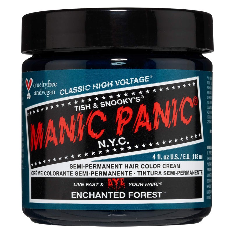 MANIC PANIC Classic Enchanted Forest Semi Permanent Hair Color - Deep Teal Green Hair Dye for Women & Men That Lasts 4-6 Weeks - Vegan, Ammonia & Cruelty-Free - Create & Mix Custom Shades (4oz) - Image 1
