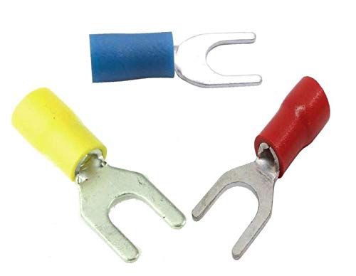 Rpi shop Copper Fork Type Wire Lug Battery Cable Ends Furcate Fork Terminals Connectors InsulatedFit Cable Size15 Sqmm Color Red pack of 50 Pcs - Image 5