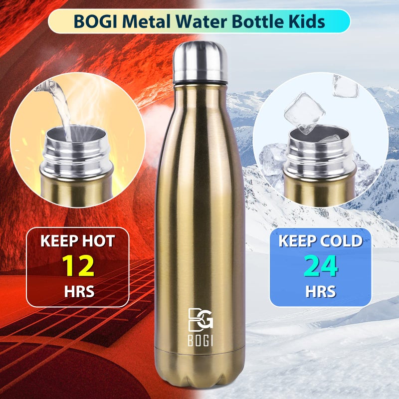 BOGI 17oz Insulated Water Bottle Double Wall Vacuum Stainless Steel Water Bottles, Leak Proof Metal Sports Water Bottle Keeps Drink Hot and Cold - Perfect for Outdoor Sports Camping Biking (Cham) - Image 4