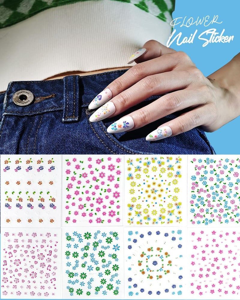 ABOLINE 60 Sheets Nail Stickers for Nail Art, Self Adhesive Nail Decals with Flower, Gold and Butterfly Nail Art Stickers, Nail Design Accessories for Kids and Women - Image 4