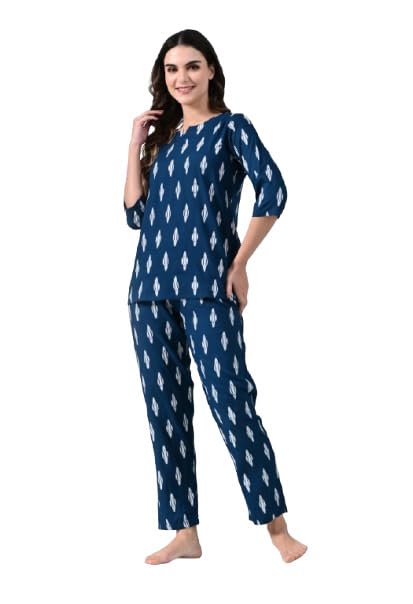 Ichaa Women's Rayon Printed Night Wear Top and Bottom Night Suit Set - Image 1