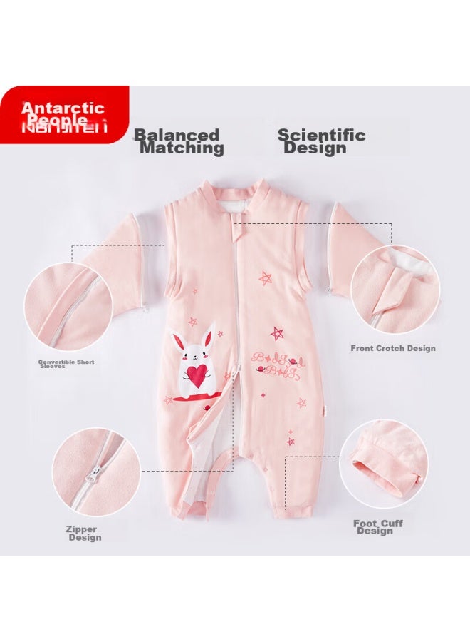 Nanjiren Nanjiren Baby Sleeping Bag Onesie, Infant Anti-kick Padded Sleeping Bag, Split-leg Anti-cold Baby Romper, Pink, Size 90  - Image 3