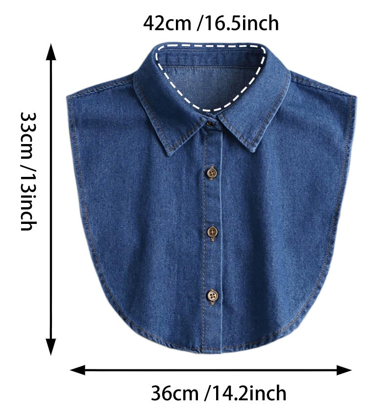 NIDMIDO 4 Packs Cotton Fake Collar Detachable Dickey Collar Blouse Half Shirts Faux False Collar for Women & Men Favors - Image 5