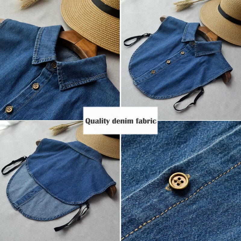 NIDMIDO 4 Packs Cotton Fake Collar Detachable Dickey Collar Blouse Half Shirts Faux False Collar for Women & Men Favors - Image 4