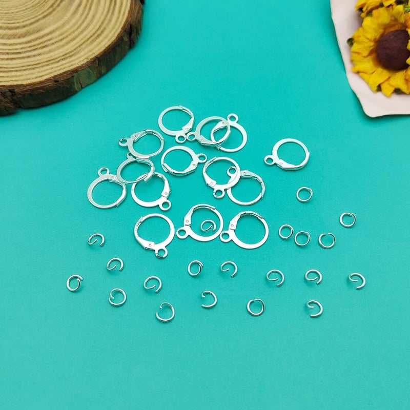 Dhruv Crafts French Earring Hooks Set Lever Back Ear Wire Hypoallergenic Ear Wire Findings for Jewelry Making 125 Pieces Silver - Image 5