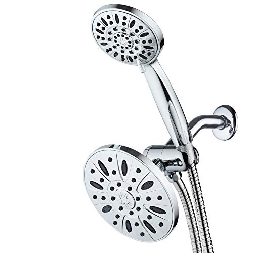 AquaDance 6" Premium High Pressure 3-way Rainfall Shower Combo Combines the Best of Both Worlds - Enjoy Luxurious Rain Showerhead and 6-setting Hand Held Shower Separately or Together! - Image 1