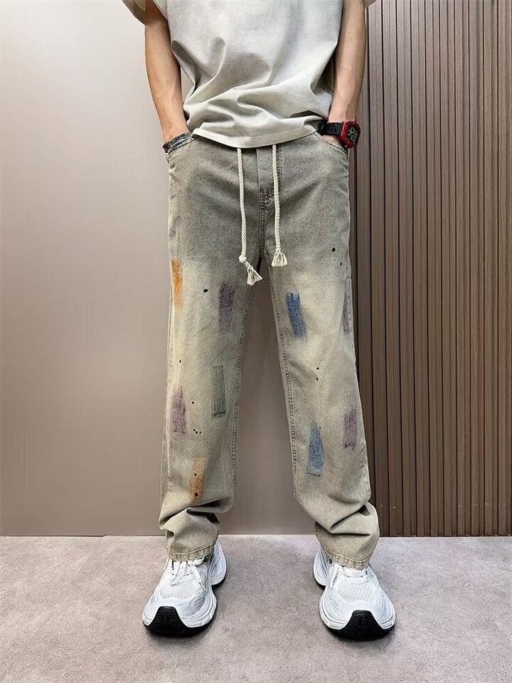 Unisex Classic Denim Jeans Loose Fit Daily Outdoor Wear - Image 1
