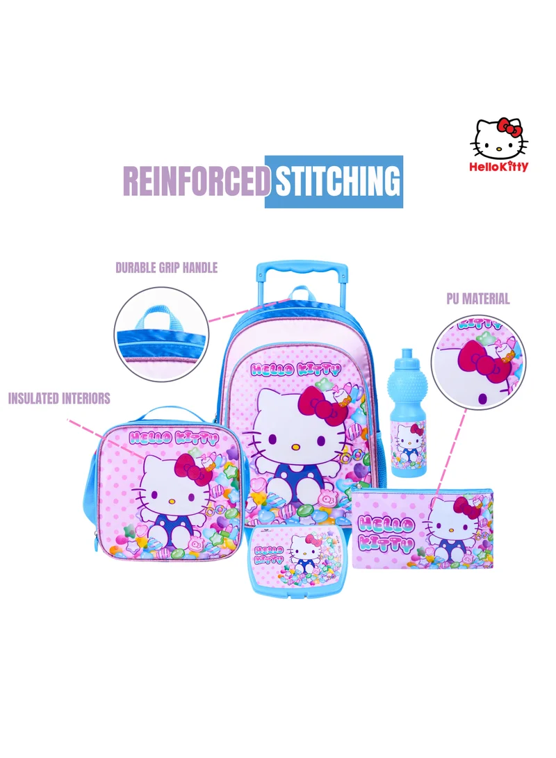 Sanrio Sanrio Hello Kitty Kitten Candy 5In1 Trolley Box Set 16" I Trolley I Lunch Bag I Water Bottle I Pencil Case I Lunch Box I Packaging