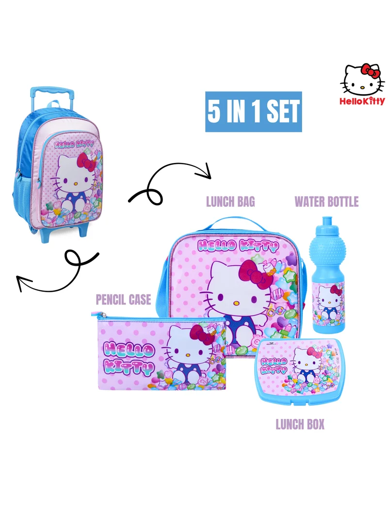 Sanrio Sanrio Hello Kitty Kitten Candy 5In1 Trolley Box Set 16" I Trolley I Lunch Bag I Water Bottle I Pencil Case I Lunch Box I Packaging
