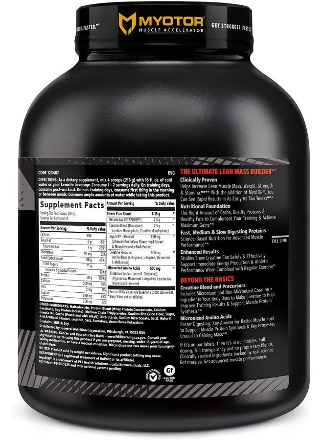 GNC GNC AMP Mass XXX with MyoTOR Protein Powder | Targeted Muscle Building and Workout Support Formula with BCAA and Creatine | Cookies and Cream | 13 Servings - Image 2