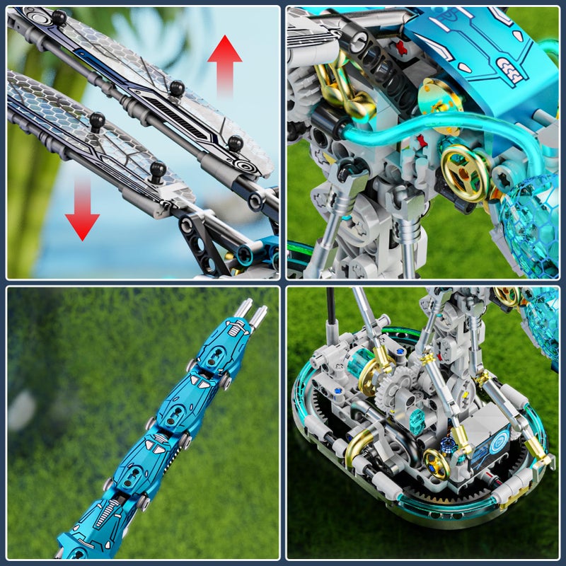 Loyratche Mechanical Dragonfly Building Blocks for Adults, Compatible with Lego, Insect Animal World Model with Light & Display Stand, Educational STEM Toys for Teens Home or Office DÃ©cor (866PCS) - Image 5