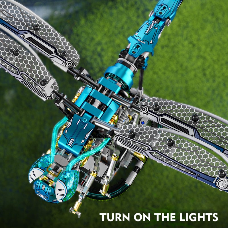 Loyratche Mechanical Dragonfly Building Blocks for Adults, Compatible with Lego, Insect Animal World Model with Light & Display Stand, Educational STEM Toys for Teens Home or Office DÃ©cor (866PCS) - Image 3