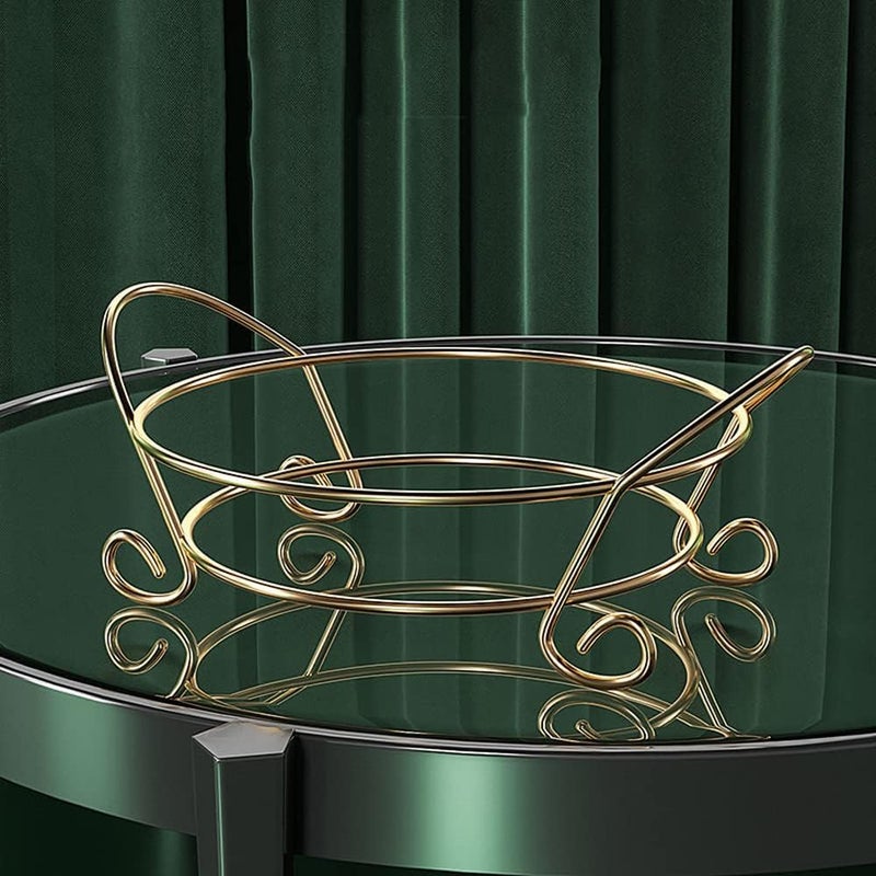 Deoxys Fruit Tray Light Luxury Fruit Plate Golden Iron Frame Coffee Table Snack Home Plate Office Living Room Fruit Plate - Image 3