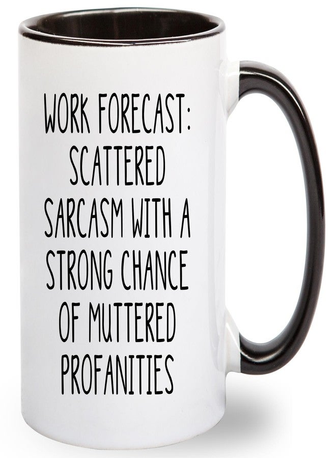 Gelid Work Forecast Coffee Mug - Funny Coworker Birthday Gift Idea for Him or Her - Present for Boss Employer Bestfriend - Sarcastic Gag Going Away Farewell - 11 oz Cup Novelty Drinkware - Image 1