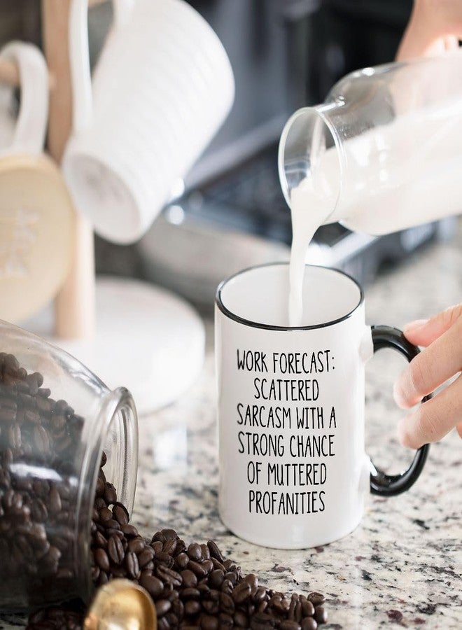 Gelid Work Forecast Coffee Mug - Funny Coworker Birthday Gift Idea for Him or Her - Present for Boss Employer Bestfriend - Sarcastic Gag Going Away Farewell - 11 oz Cup Novelty Drinkware - Image 2
