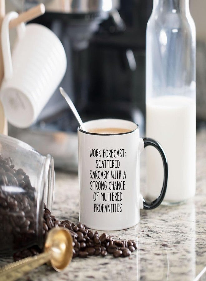Gelid Work Forecast Coffee Mug - Funny Coworker Birthday Gift Idea for Him or Her - Present for Boss Employer Bestfriend - Sarcastic Gag Going Away Farewell - 11 oz Cup Novelty Drinkware - Image 4