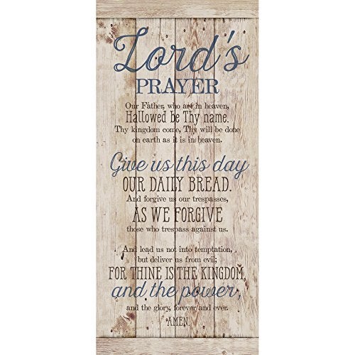 DEXSA Lord's Prayer Wood Plaque - Made in the USA - 5.5x12 - Frame Wall Hanging Decoration | Our Father, who art in heaven, hallowed be Thy name. Thy Kingdom come | Christian Family Home Decor Saying - Image 1