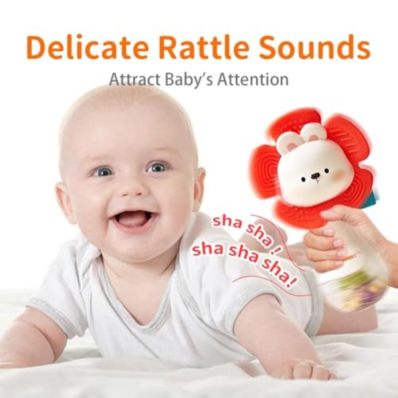 Baby Rattles, 2 PCS Toy, Baby Toy Sensory Toys with Beads Grasping Shaker, Baby Must Haves Montessori Toys Babies Gifts - Image 5