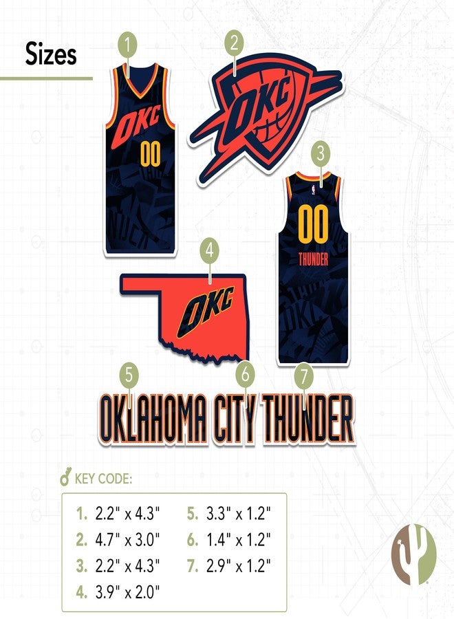 Desert Cactus ملصق صبار الصحراء لفريق أوكلاهوما سيتي ثاندر - ملصق رسمي مرخص من NBA - ملصق فينيل للكمبيوتر المحمول وزجاجة الماء والسيارة ودفتر القصاصات (إصدار المدينة 2023) - Image 3