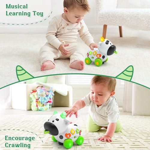 Talkfun Musical Cow Toys for 1+ Year Old Boy Girl, Bilingual Baby Toy 6-12-18 Month, 1 Year Old Boy Toys, 1 Year Old Girl Gift, Learning Toddler Toy Age 1-2, First Christmas 1st Birthday Gift - Image 2
