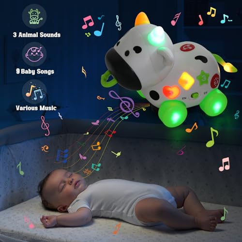 Talkfun Musical Cow Toys for 1+ Year Old Boy Girl, Bilingual Baby Toy 6-12-18 Month, 1 Year Old Boy Toys, 1 Year Old Girl Gift, Learning Toddler Toy Age 1-2, First Christmas 1st Birthday Gift - Image 5
