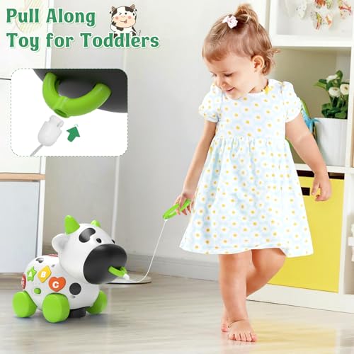 Talkfun Musical Cow Toys for 1+ Year Old Boy Girl, Bilingual Baby Toy 6-12-18 Month, 1 Year Old Boy Toys, 1 Year Old Girl Gift, Learning Toddler Toy Age 1-2, First Christmas 1st Birthday Gift - Image 3