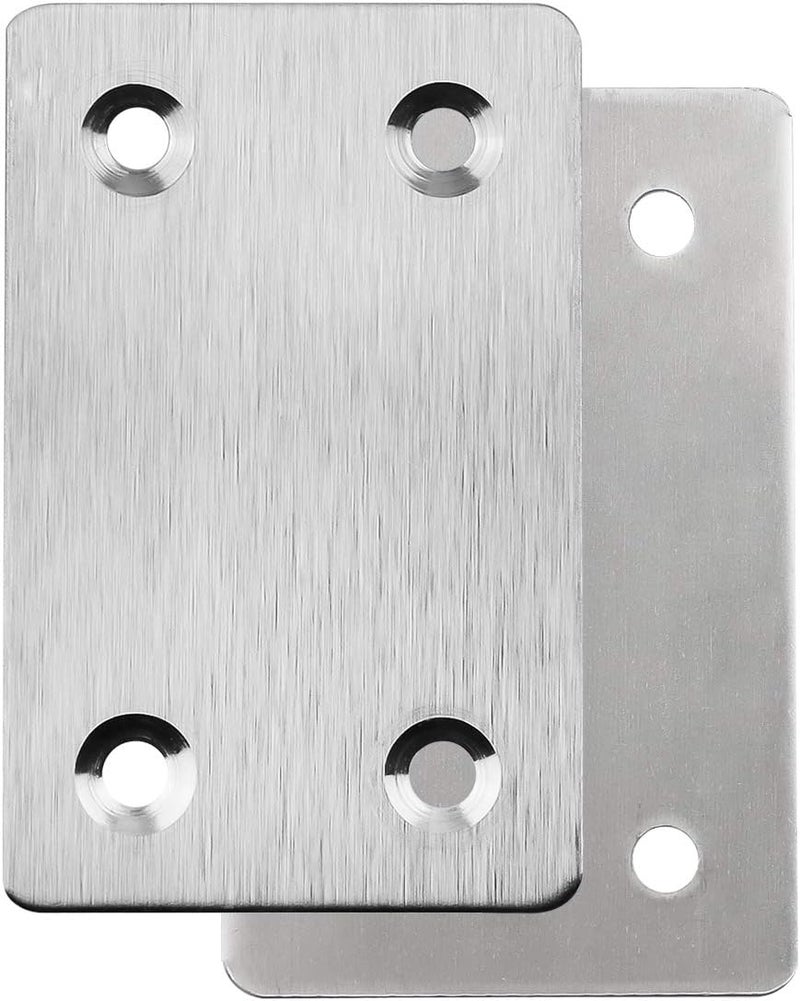 TOPPROS Pack of 20 Flat Metal Straight Brace Bracket 0.06inch Thickness Metal Flat Straight Mending Plates Fixing Corner Brace ,2.4inch x 1.5 inch - Image 2