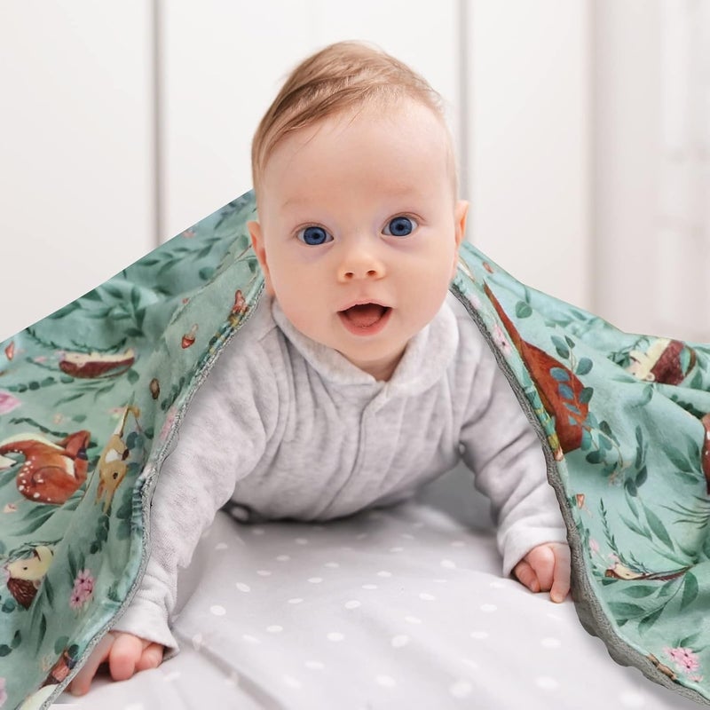 TANOFAR Baby Blankets for Boys Girls Fleece Blanket with Dotted Backing Super Soft Throw Blanket 30 x 40 Inches Woodland Animals - Image 5