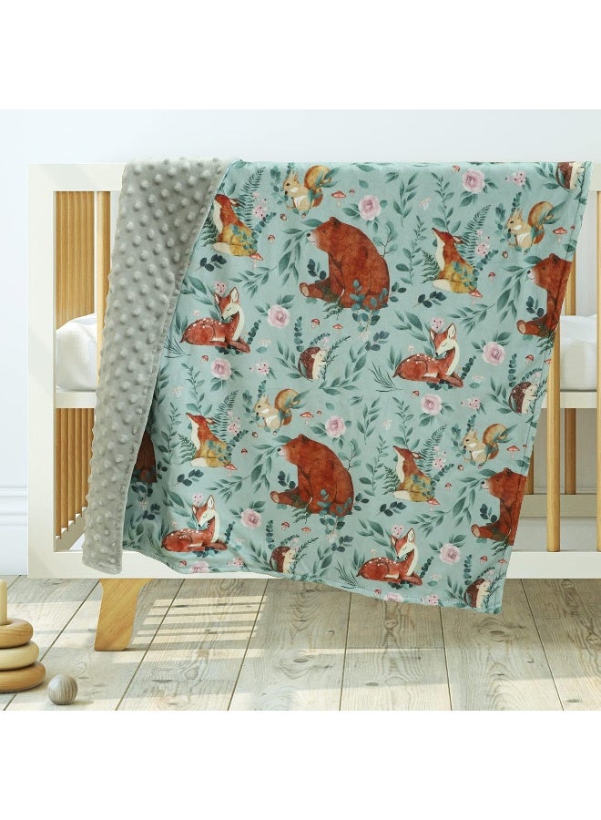 TANOFAR Baby Blankets for Boys Girls Fleece Blanket with Dotted Backing Super Soft Throw Blanket 30 x 40 Inches Woodland Animals - Image 4