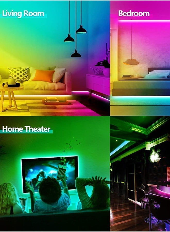 ELTRAZONE 5M Flexible Smart Bluetooth RGB LED Neon Strip Light Sync to Music Lighting for Home Decor Kitchen Bedroom Car Bike Hotel Outdoor Parties Garden Desktop Decoration Mobile App Control USB Powered  - Image 5
