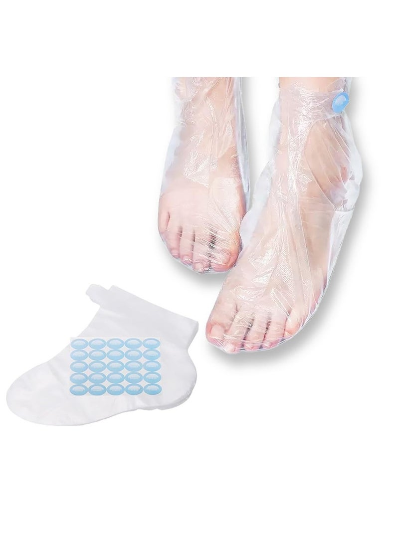 PANDA JOJO 100pcs Disposable Plastic Foot Covers for Moisturizing Foot Spa, Women's Feet Care Socks  - Image 1