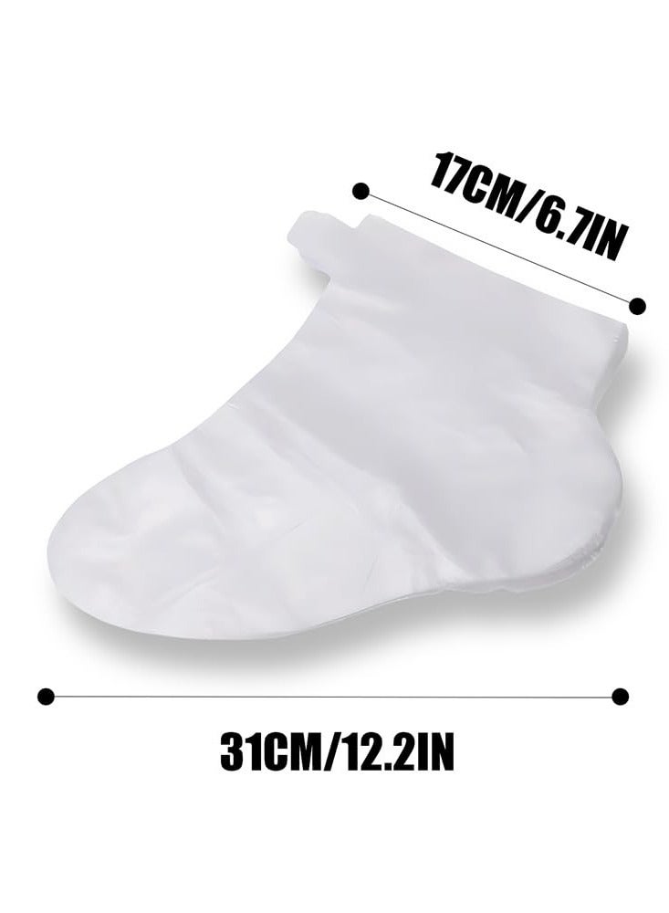 PANDA JOJO 100pcs Disposable Plastic Foot Covers for Moisturizing Foot Spa, Women's Feet Care Socks  - Image 2