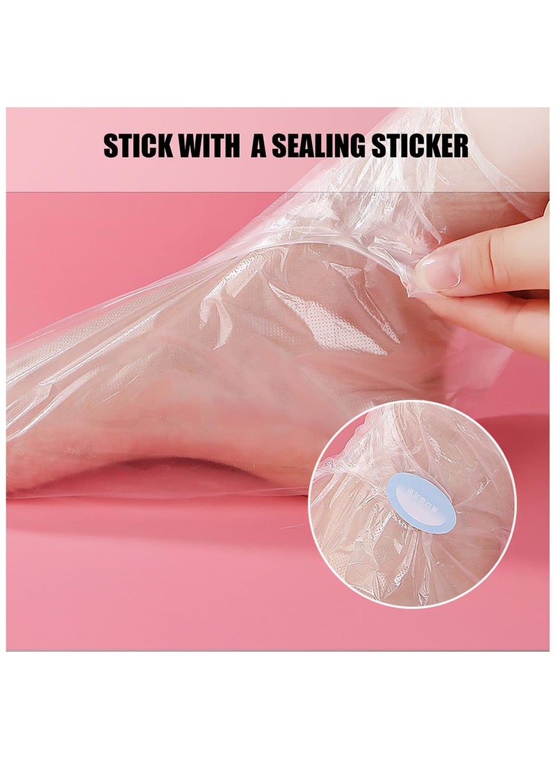 PANDA JOJO 100pcs Disposable Plastic Foot Covers for Moisturizing Foot Spa, Women's Feet Care Socks  - Image 4