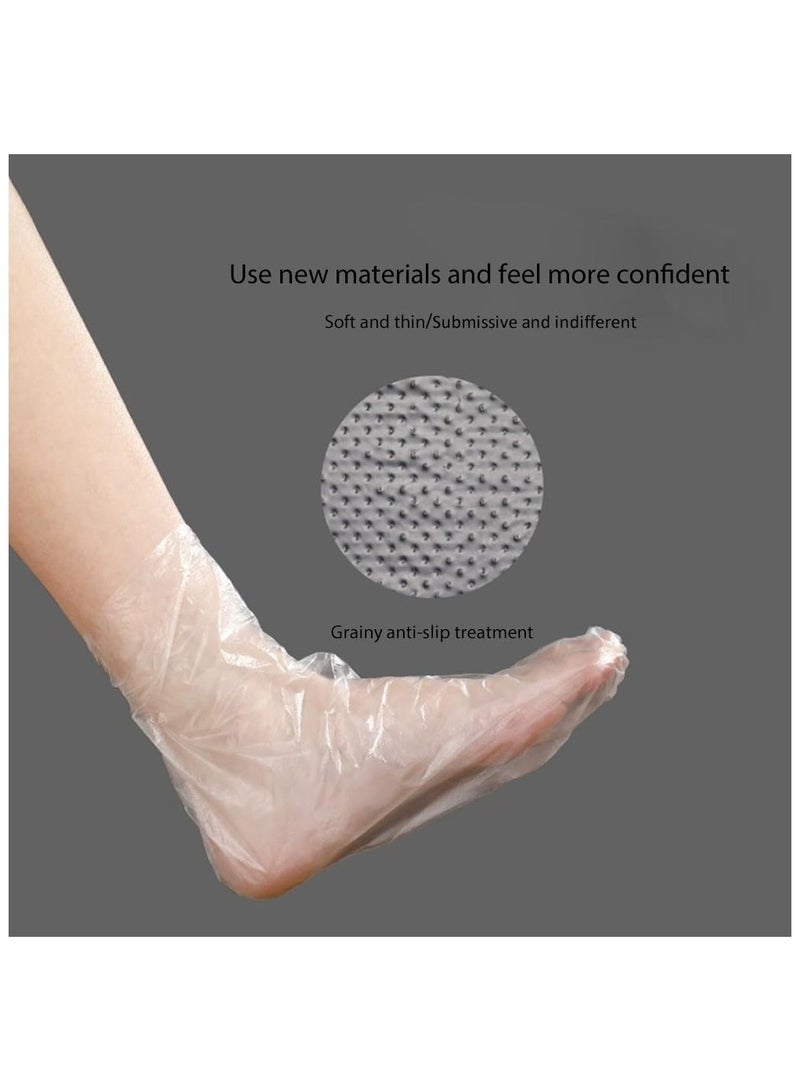 PANDA JOJO 100pcs Disposable Plastic Foot Covers for Moisturizing Foot Spa, Women's Feet Care Socks  - Image 5