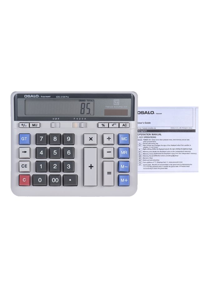 OSALO Large Electronic Calculator Grey - Image 3